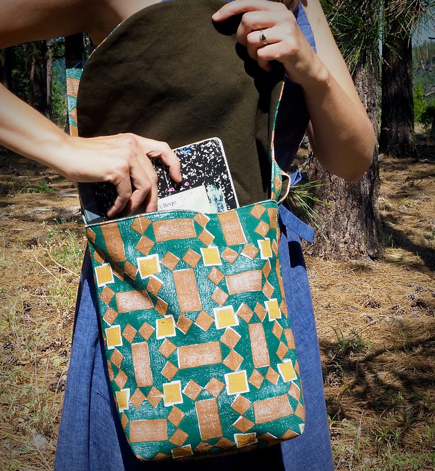 Sale! Shoulder bag with block print