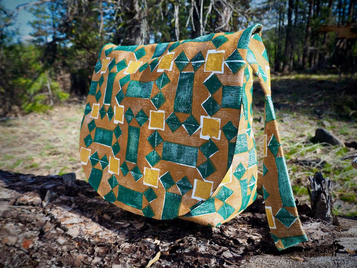 Sale! Shoulder bag with block print