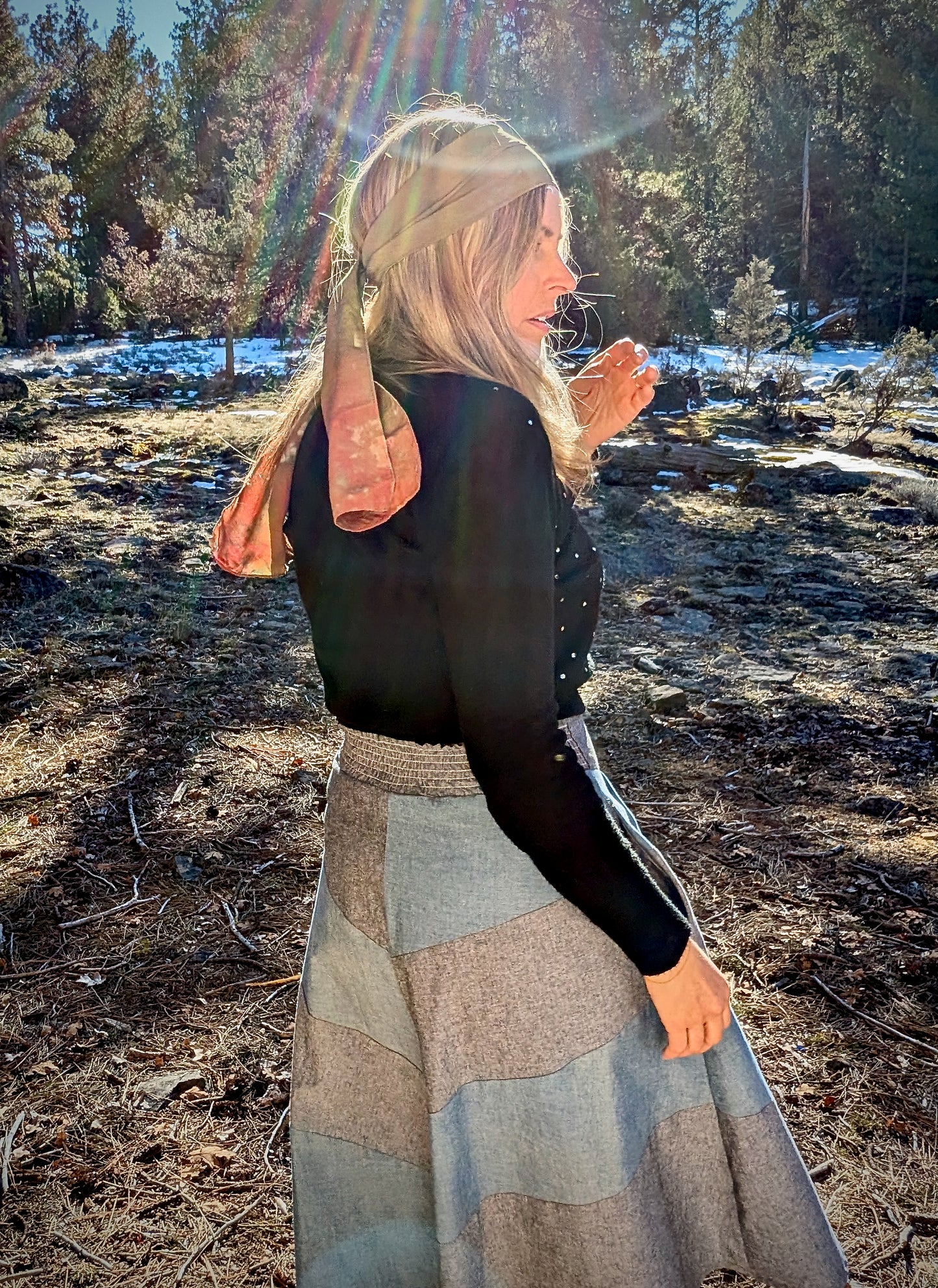 Patchwork Midi Skirt