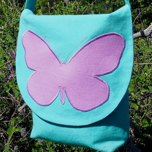 Shoulder Bag With Applique in Aqua