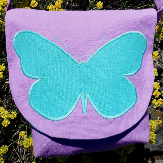 Shoulder Bag with Applique in Lilac