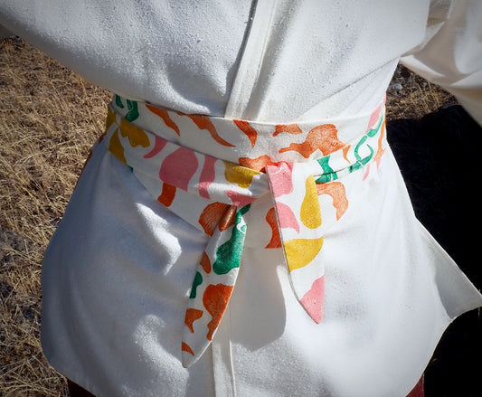 Block Printed Silk Belt
