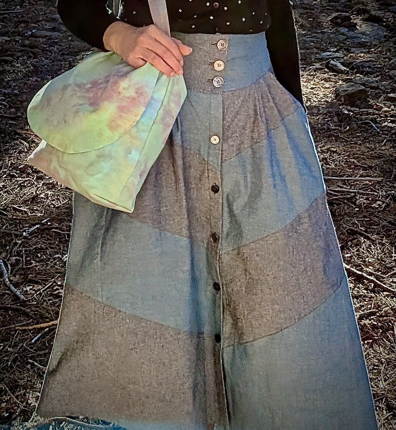 Patchwork Midi Skirt