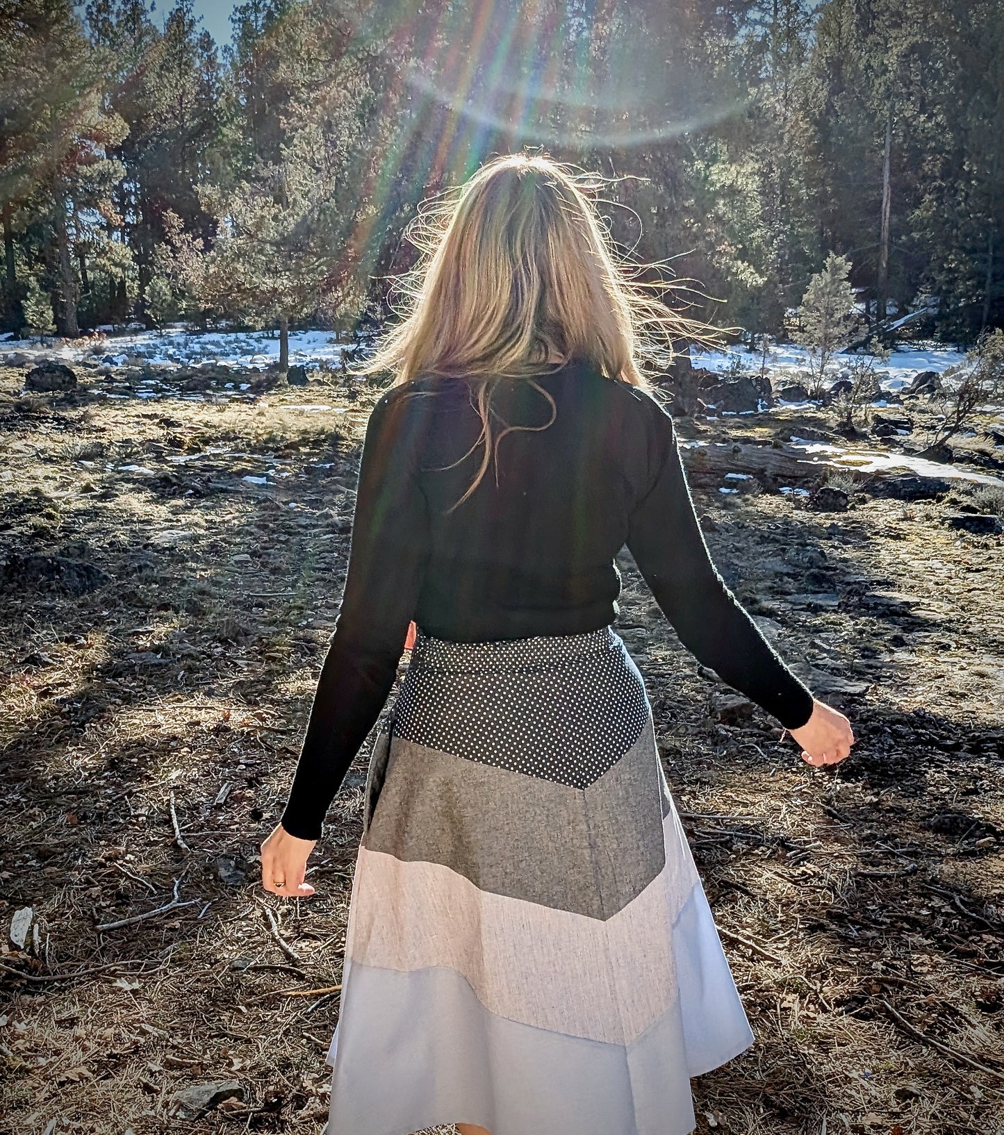 Patchwork Midi Skirt