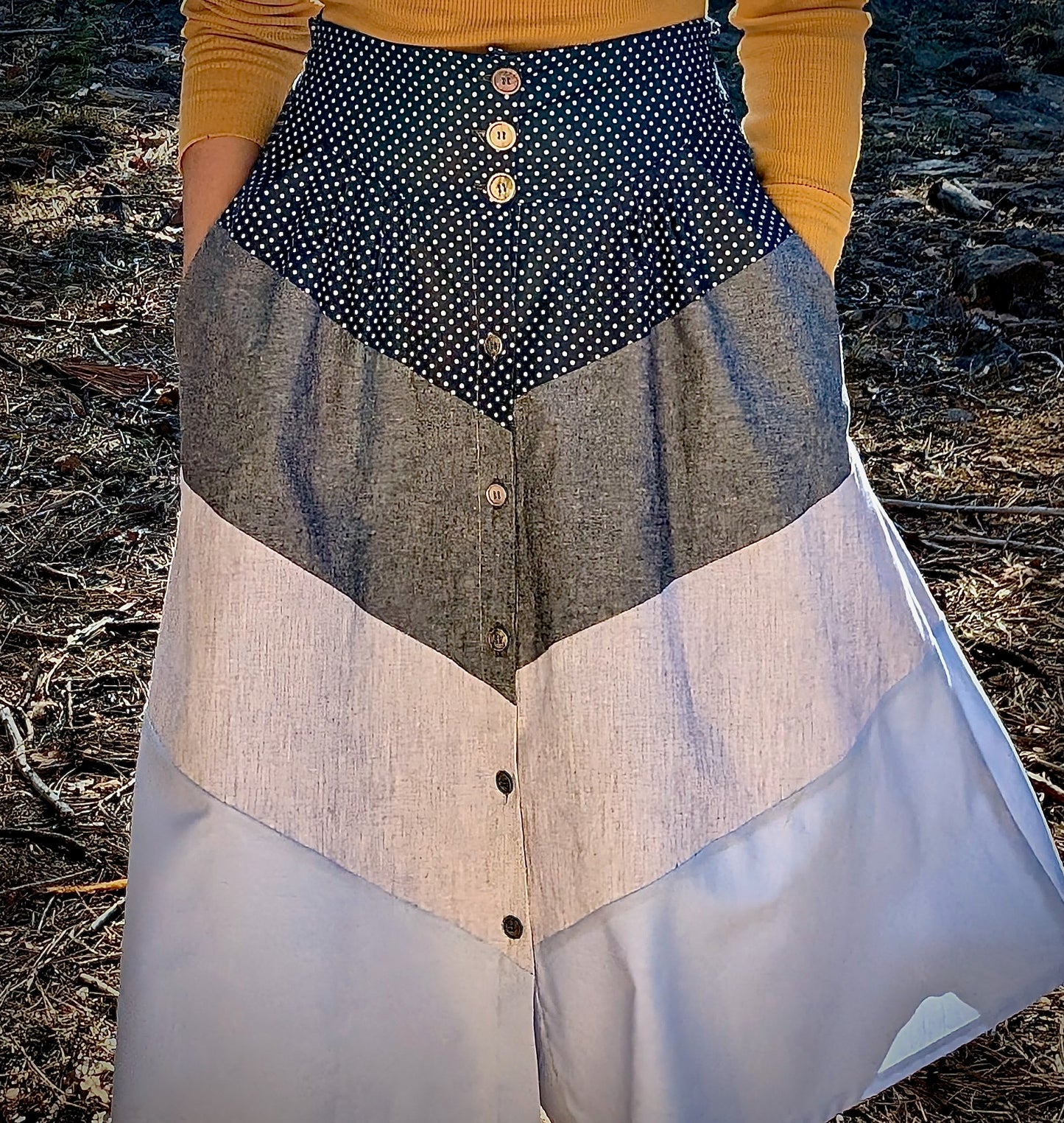 Patchwork Midi Skirt