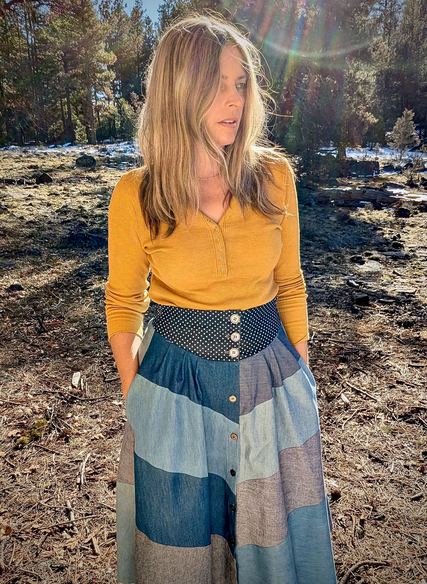 Patchwork Midi Skirt