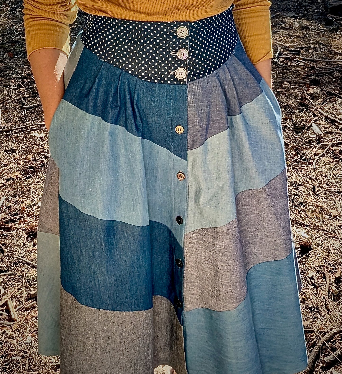Patchwork Midi Skirt
