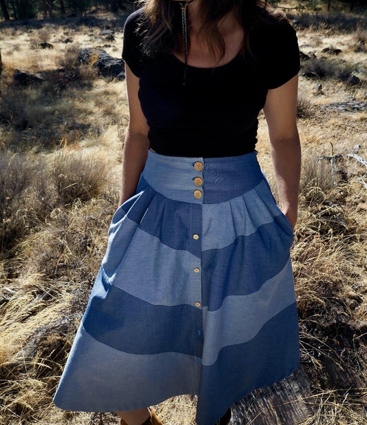 Patchwork Midi Skirt