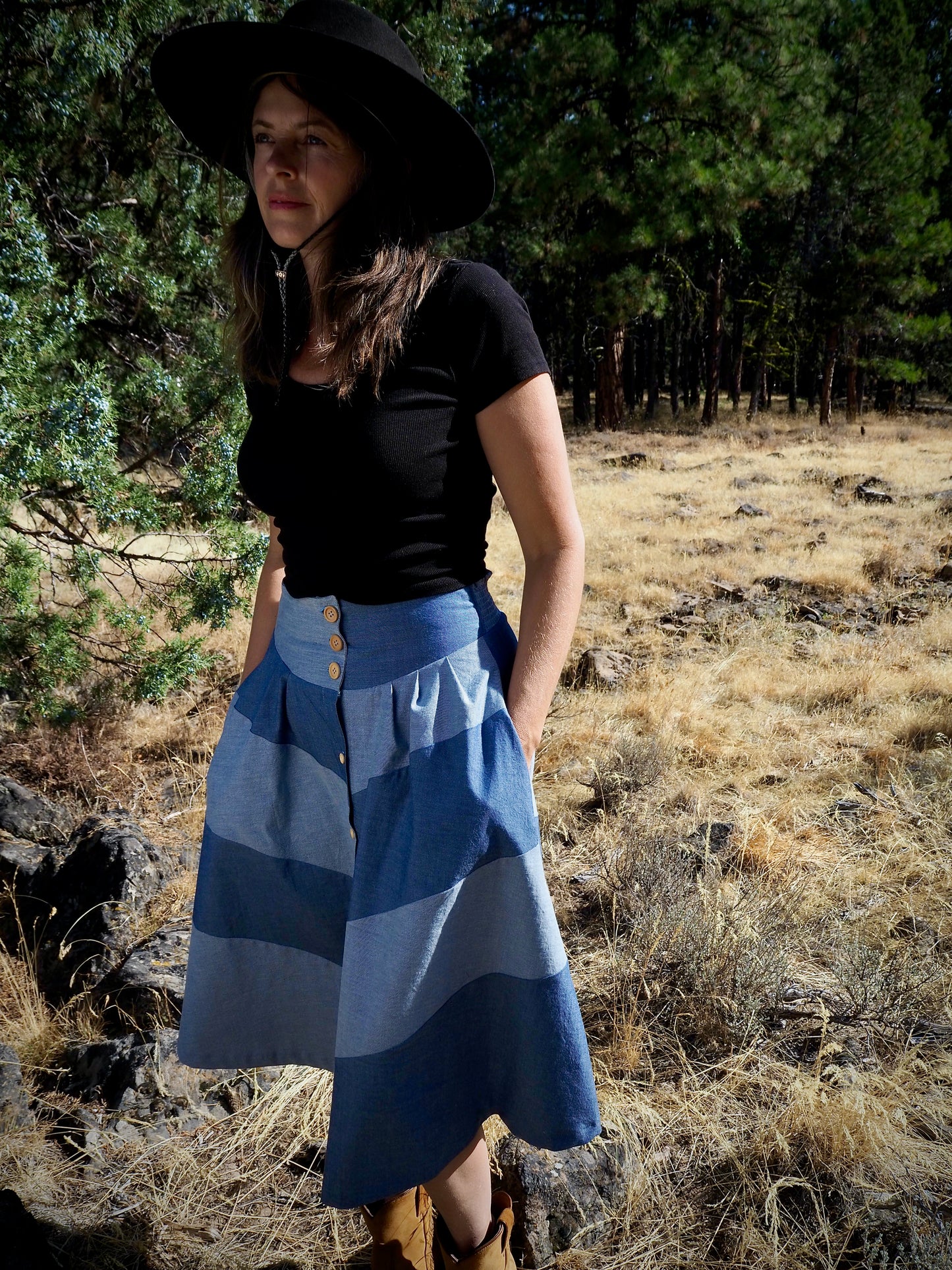 Patchwork Midi Skirt